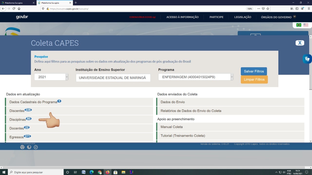 Programa das disciplinas
